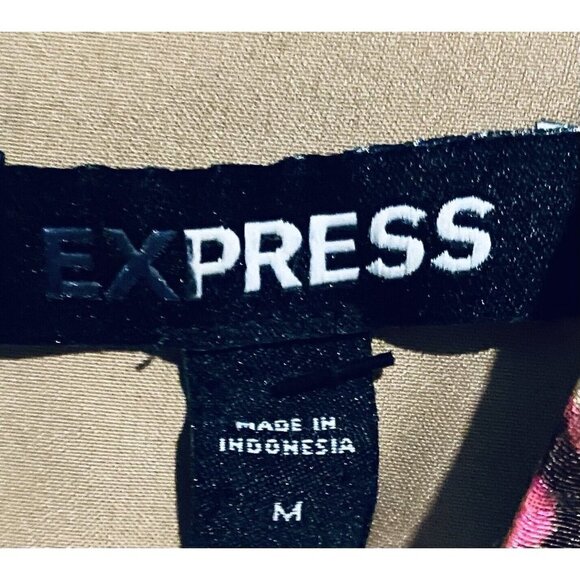 Express Dress Womens Medium Leopard Print Draped Satin Mini Sheath V Neck Boho - Picture 7 of 8